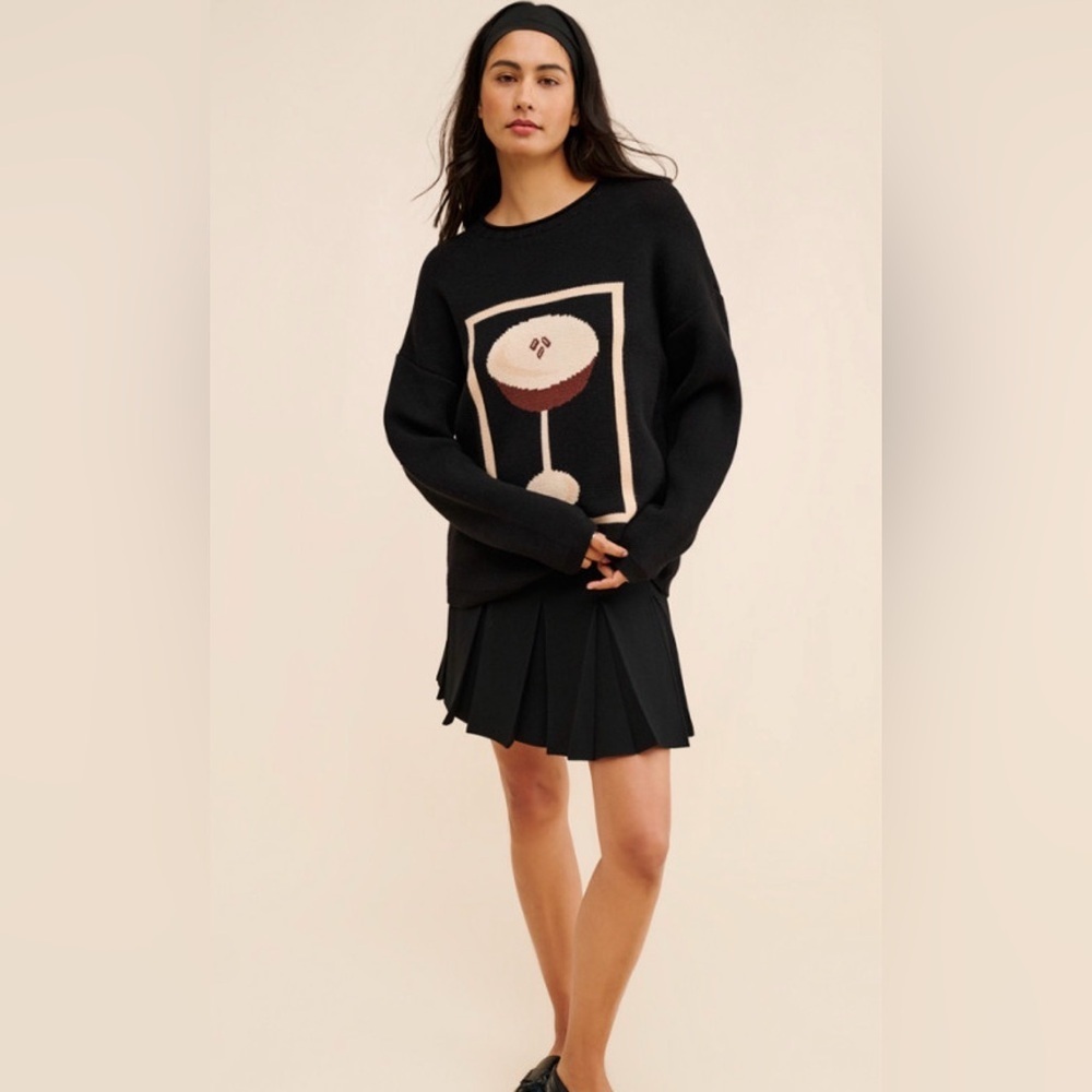 Anthropologie flat white Espresso Martini Sweater size medium